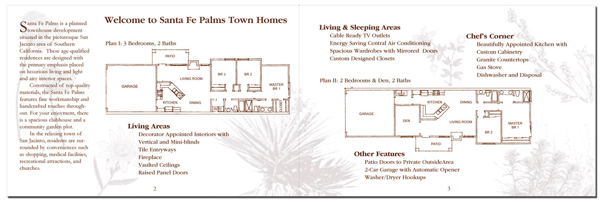 Santa Fe Palms Brochure Spread